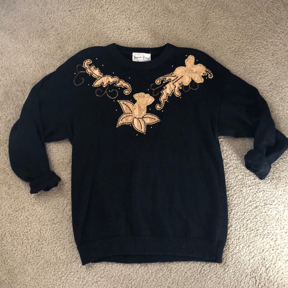 Vintage gold flower sweater Urban Outfitters - M